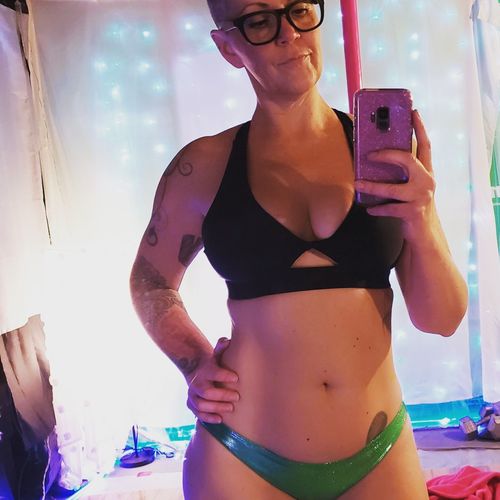 Kristine W. review of Metallic Scanty Pants - New Colors image 1 out of 1