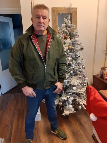 Customer photo review of Mens Classic Harrington Jacket - Olive