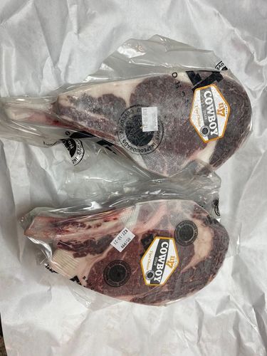 Customer photo review of Rib Eye Cowboy Steak