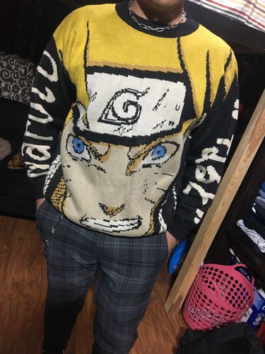 Customer photo review of Harajuku Style Naruto All Over Print Knit Sweater