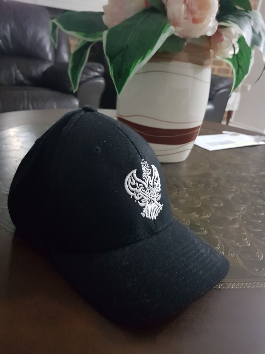 Customer photo review of Sufi Meditation Baseball Cap (Black / White) with Blessed Phoenix Calligraphy