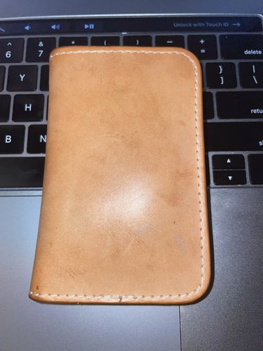 Customer photo review of No.52 | 'Natural Oak' Vertical Leather Wallet