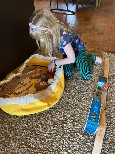 Customer photo review of Medium Toy Storage Bag - Banana Yellow