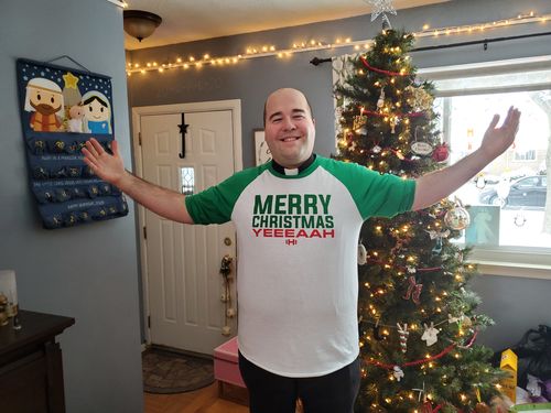 Customer photo review of Merry Christmas YEAH Christmas Raglan