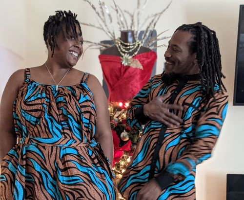 Customer photo review of DUKA LONG SLEEVE AFRICAN PRINT SHIRT