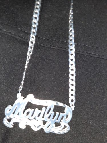 Customer photo review of Double Plated Name Necklace with Cuban Chain