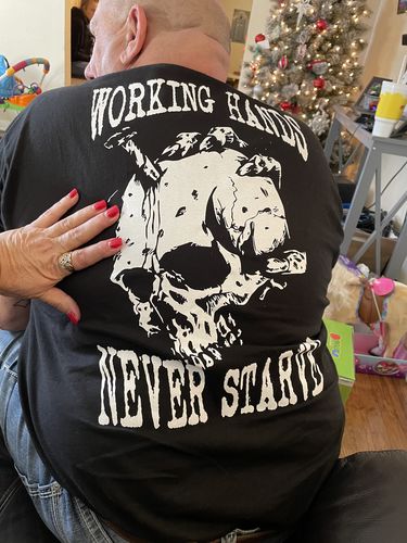 Customer photo review of 123 - Working Hands Tee
