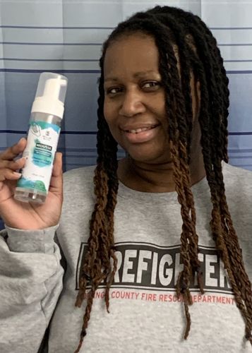 Customer photo review of Flaxseed Styling Mousse | 7 oz (PRE-ORDER)