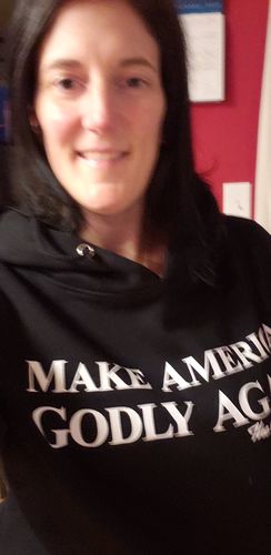 Customer photo review of Make America Godly Again Hoodie