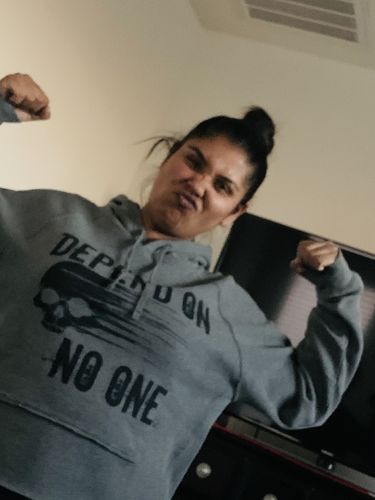 Customer photo review of #No One Crop Hoodie - 017