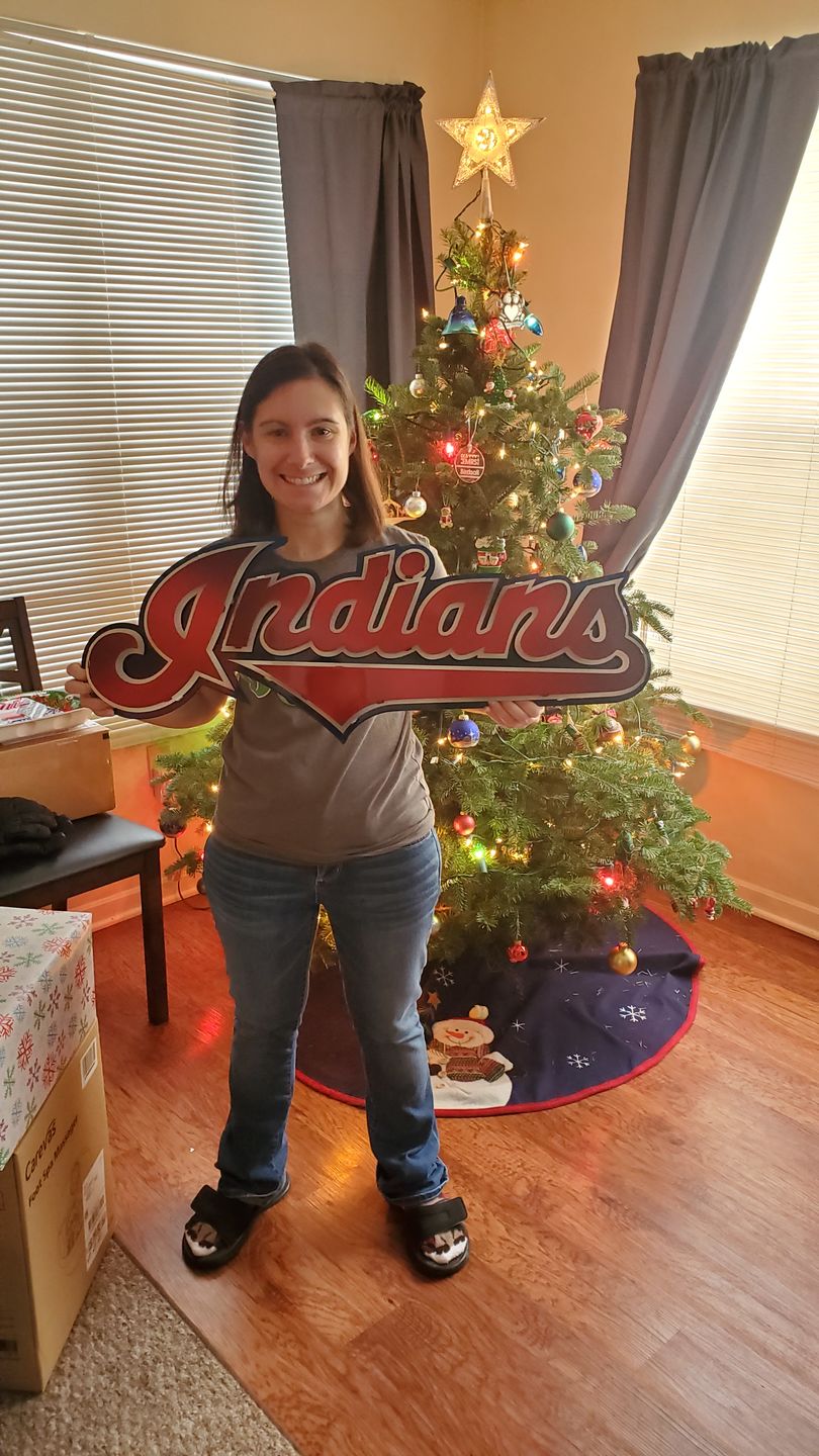 Customer photo review of Cleveland Indians Script Logo 3D Metal Artwork