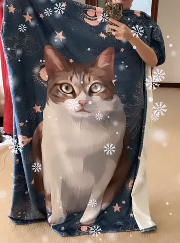 Customer photo review of 【客製】手繪寵物 法蘭絨毛毯 Custom Pet Fleece Blanket