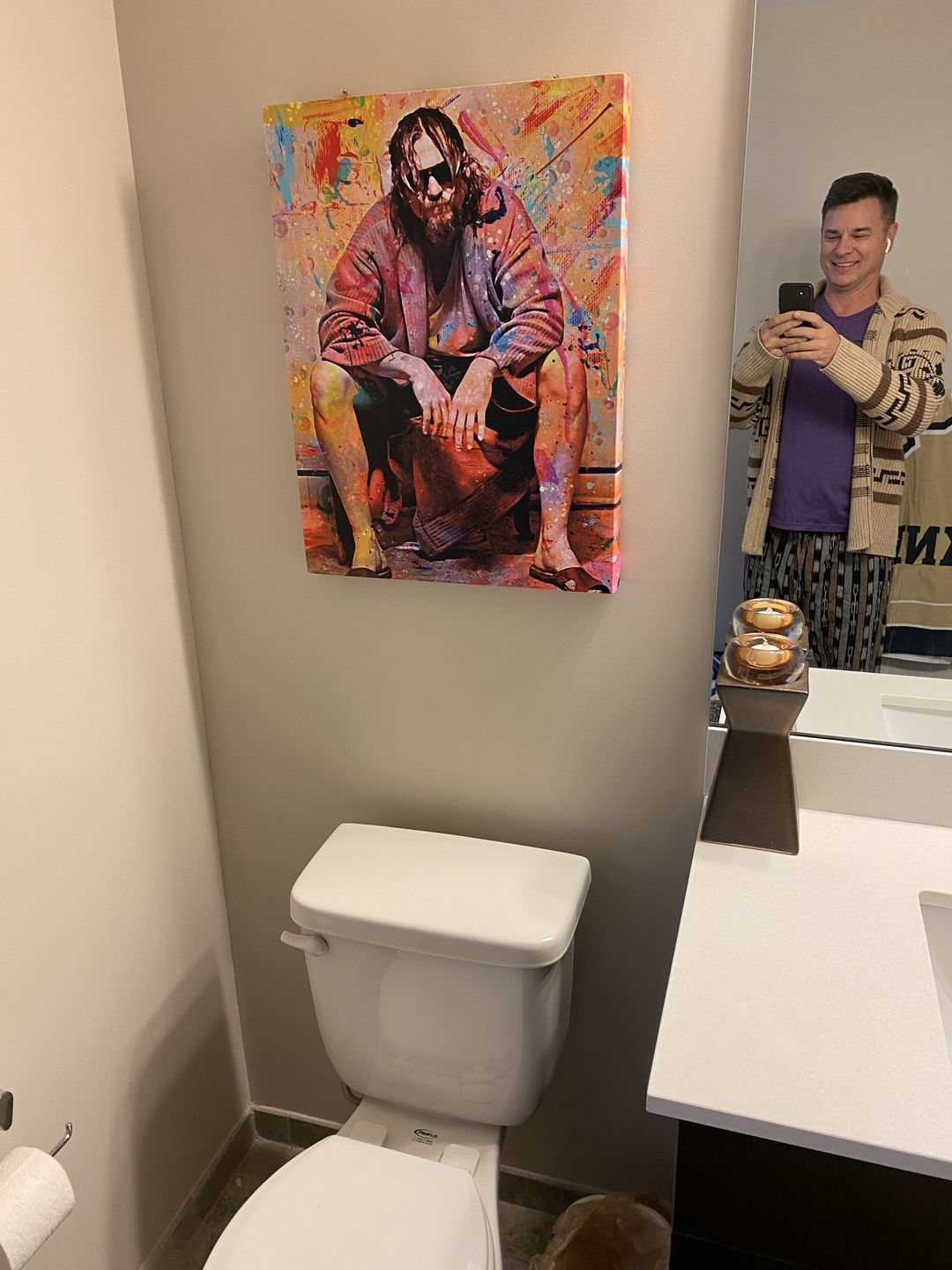 Customer photo review of Lebowski Toilet Colors Wall Art