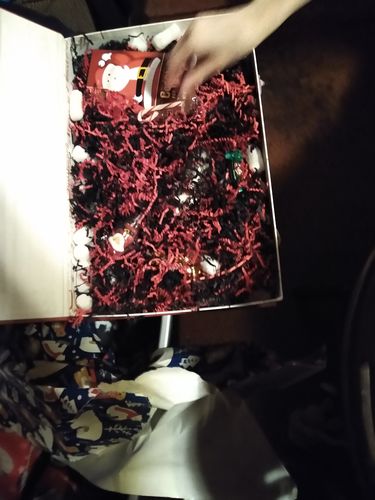 Customer photo review of Large red glitter love, peace,merry Christmas box