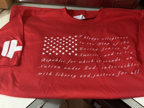 Customer photo review of Pledge Of Allegiance Mens Apparel