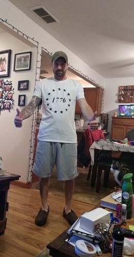 Customer photo review of Deal of the Day - White 1776 Stars Short Sleeve (Unisex)