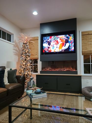 Customer photo review of Modern Flames Landscape Pro Multi 56-inch 3-Sided / 2-Sided Built In Electric Fireplace