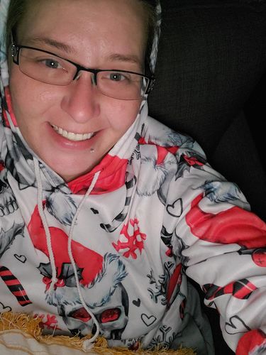 Customer photo review of Just Love Skulls Xmas Hoodie