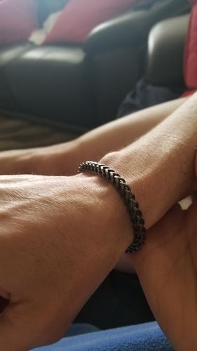 Customer photo review of 6mm Franco Link Stainless Steel Engravable Bracelet