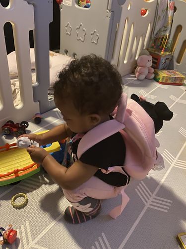 Customer photo review of Personalized Leyadoll Doll Backpack (Strawberry) - 2 Skin Tones