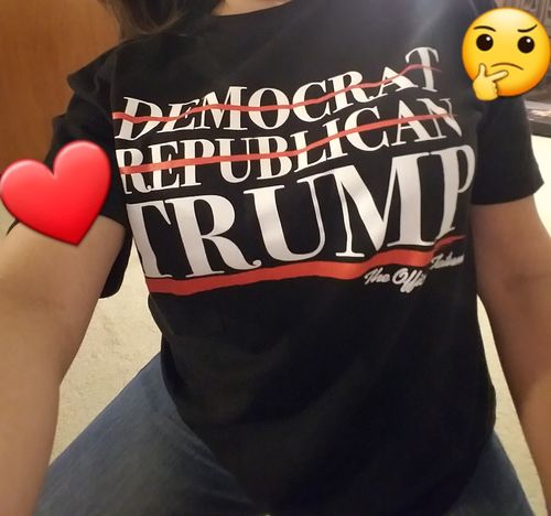 Customer photo review of Democrat, Republican, Trump Shirt