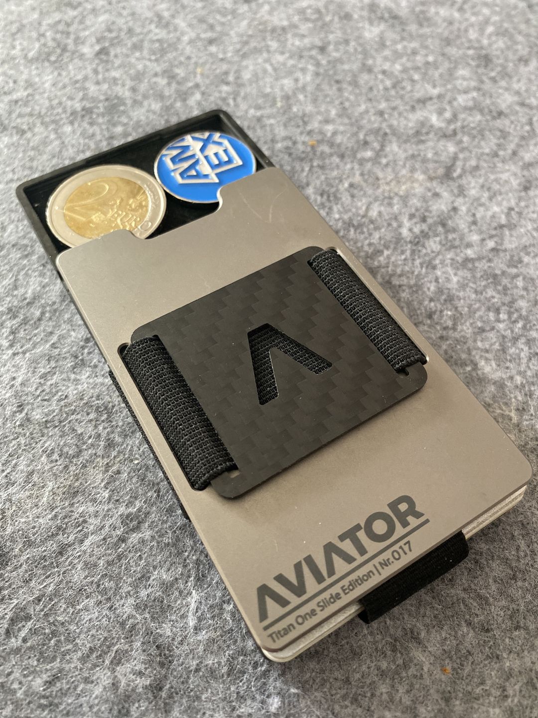 Customer photo review of Titan #1 Edition | Titanium Slim Wallet