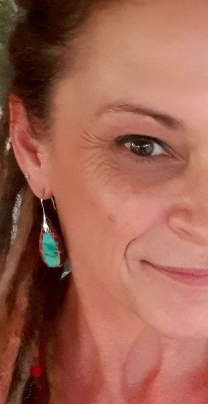 Customer photo review of Imperial Jasper Teardrop Earrings