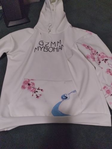Customer photo review of Harajuku Style Majestic Cranes Hoodie