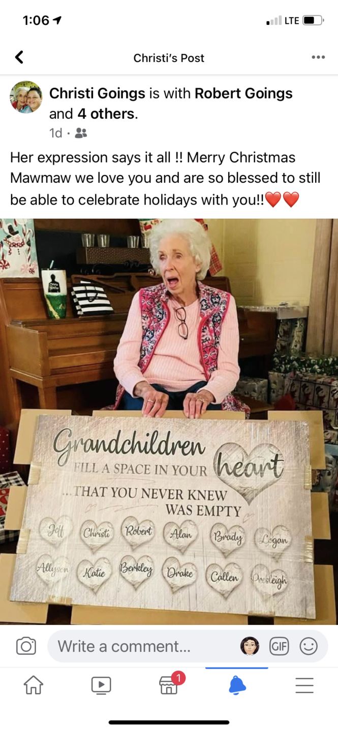 Customer photo review of Personalized "Grandchildren Fill A Space In Your Heart" Premium Canvas