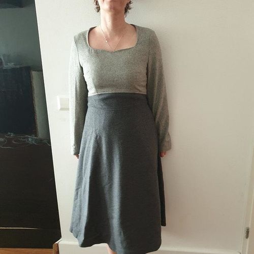 Customer photo review of 1950s Grey Fit and Flare wool dress 1615#