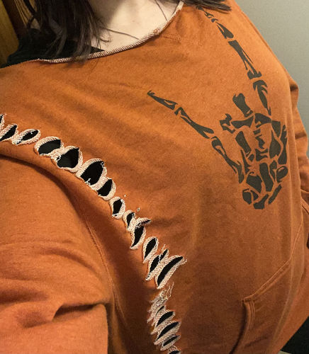 Customer photo review of #Regret Wide Neck Hoodie - 035