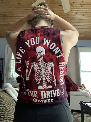 Customer photo review of 201 - Regret Black/Red  Crop Tank Top