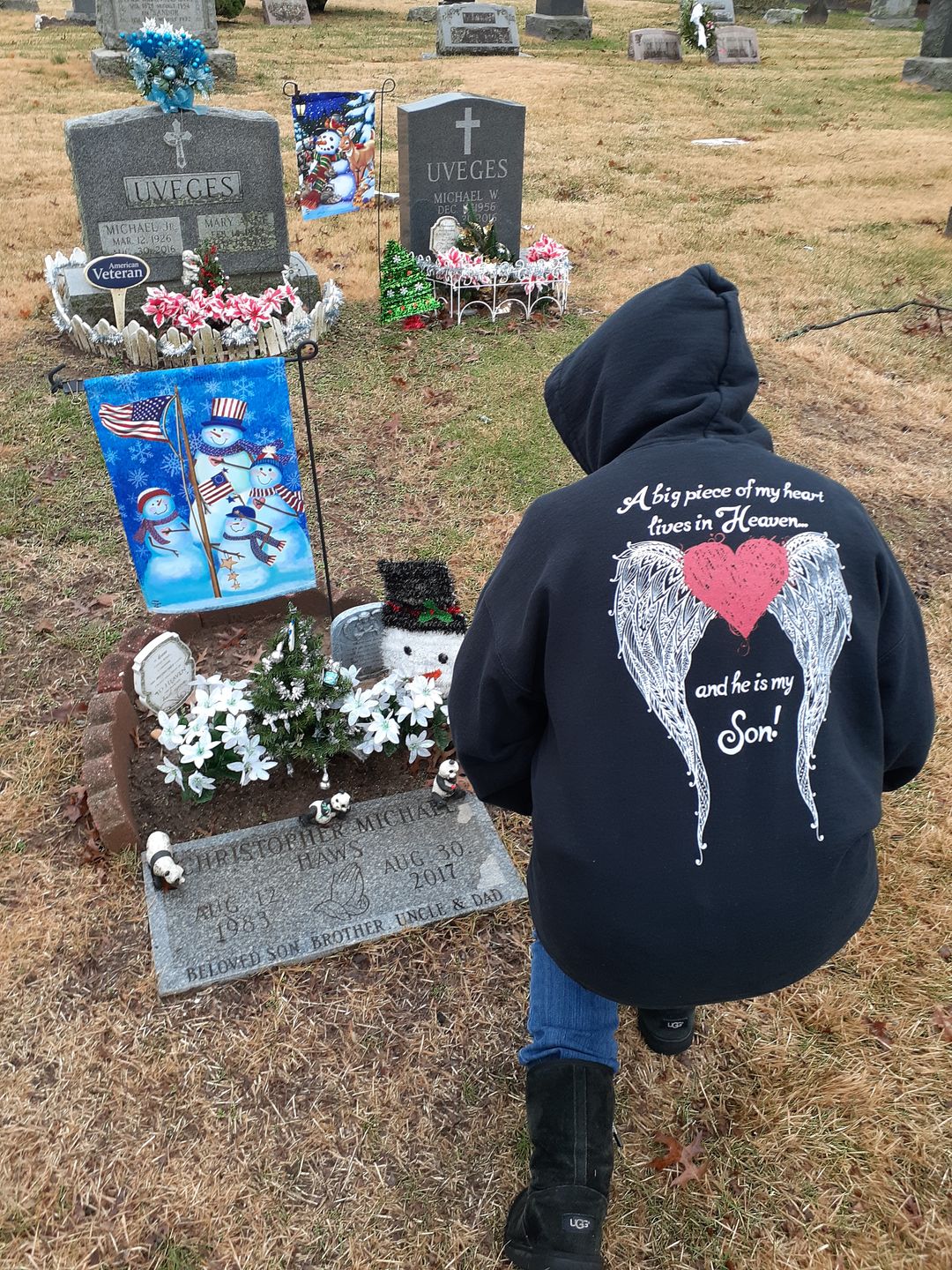 Customer photo review of My Dad Is My Guardian Angel Hoodie