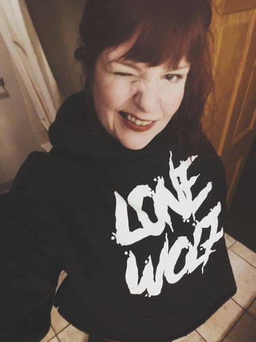 Customer photo review of 16- Lone Wolf Crop Hoodie