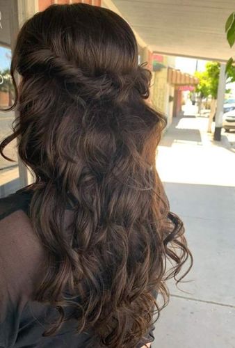 Customer photo review of Full Shine Tape in Hair Extensions 100% Virgin Human Hair Darkest Brown (#2)