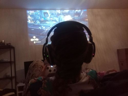 Customer photo review of Wireless TV Headphones, Monodeal Over Ear Headsets for TV Watching with Charging Dock, 2.4GHz RF Transmitter, 100ft Wireless Range and Rechargeable 20 Hour Battery, Black