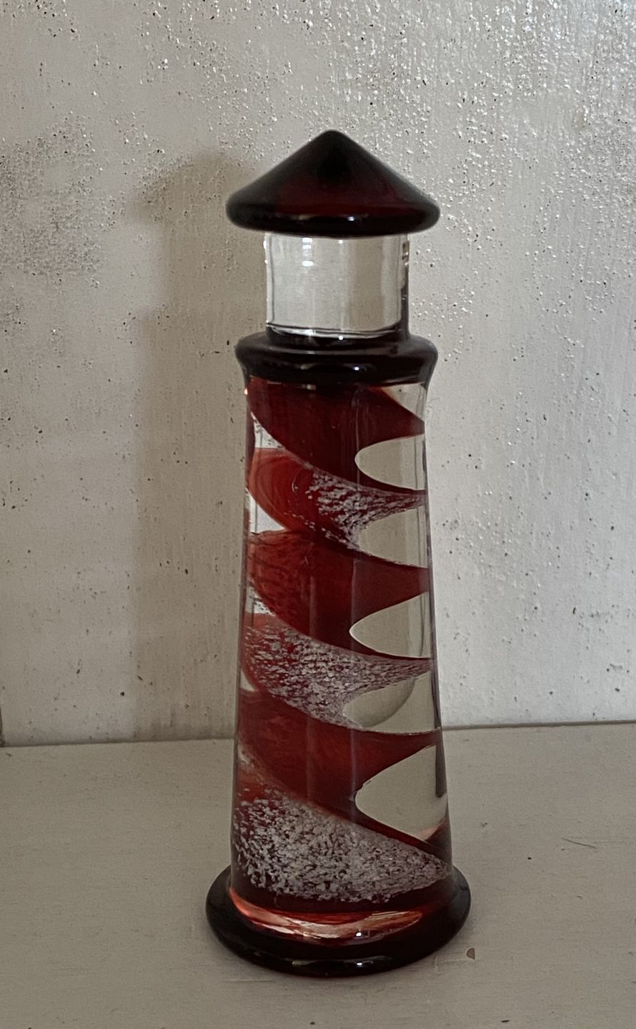 Customer photo review of Memorial Glass Lighthouse with Cremation Ashes