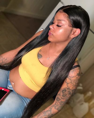 Customer photo review of 50g Virgin Hair Pu Weft Natural 100% Real Sew In Pu Weft Human Hair Bundles(#4)