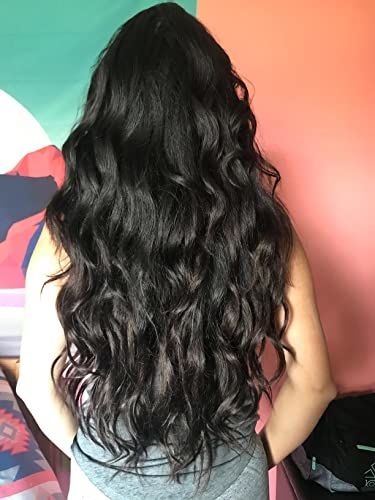 Customer photo review of Full Shine Tape in Hair Extensions 100% Virgin Human Hair Darkest Brown (#2)