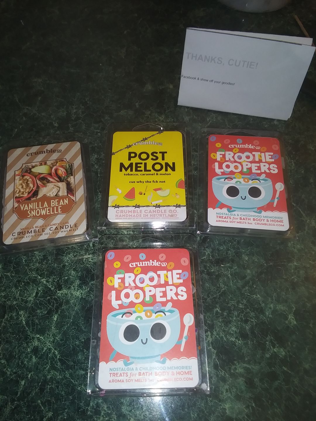 Customer photo review of Frootie Loopers Wax Melts