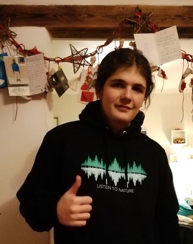 Customer photo review of LISTEN TO NATURE - Bio Unisex Hoodie (PREMIUM) (Siebdruck)