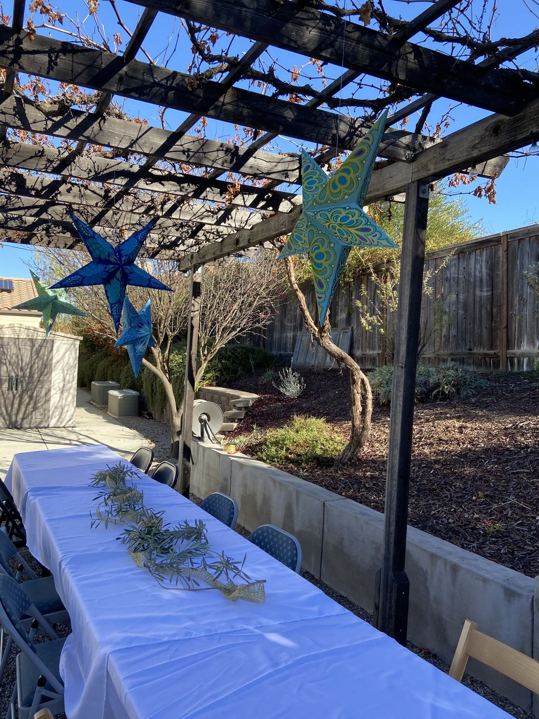 Customer photo review of 24" Turquoise Crystal Glitter Paper Star Lantern, Hanging Wedding & Party Decoration