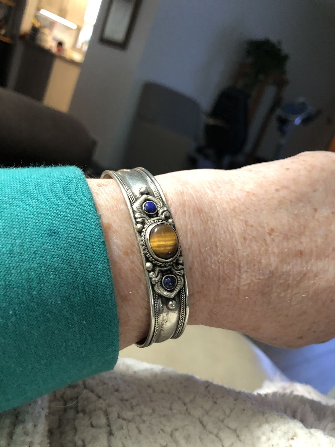 Customer photo review of Tigers Eye Bohemian Cuff Bracelet