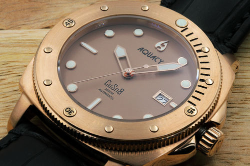 Customer photo review of Aquacy Bronze CuSn8 Series Automatic Men's 200m Watch 44mm Bronze Dial