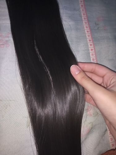 Customer photo review of Full Shine Clip in Extensions 100% Remy Human Hair 7 Pieces Jet Black (#1)