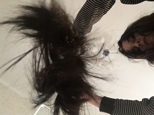 Customer photo review of Full Shine Clip in Extensions 100% Remy Human Hair 7 Pieces Off Black (#1B)