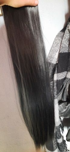 Customer photo review of Full Shine Clip in Extensions 100% Remy Human Hair 7 Pieces Off Black (#1B)