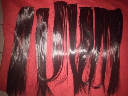 Customer photo review of Full Shine Clip in Extensions 100% Remy Human Hair 7 Pieces Off Black (#1B)