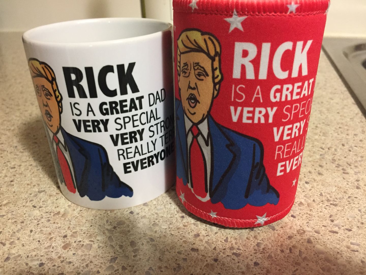 Customer photo review of Trump Approves Your Dad 👌 - Personalised Stubby Holder