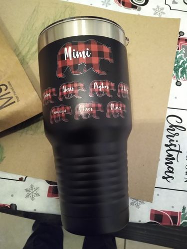 Customer photo review of Family Bear Personalized Color Printed Tumbler